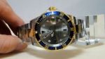 Classic Model Rolex 2-Tone Silver Diamond Face w/Blue Bezel Mens Watch